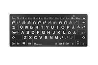 Bild Tangentbord Mini bluetooth Kontrast vit/svart vita tecken på svart tangent