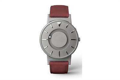 Bild Armbandsur Bradley Silver karmosinrött canvasarmband