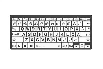 Bild Tangentbord Mini bluetooth Kontrast svart/vit svarta tecken på vit tangent