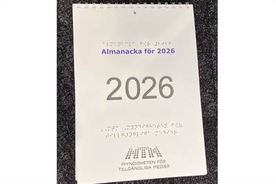 Bild Väggalmanacka för år 2026 - synanpassat av MTM